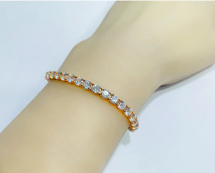 Luxury Jewelry VVS Moissanite Sterling Silver 925 Fashion Moissanite Tennis Chain Bracelet and Necklace For Women