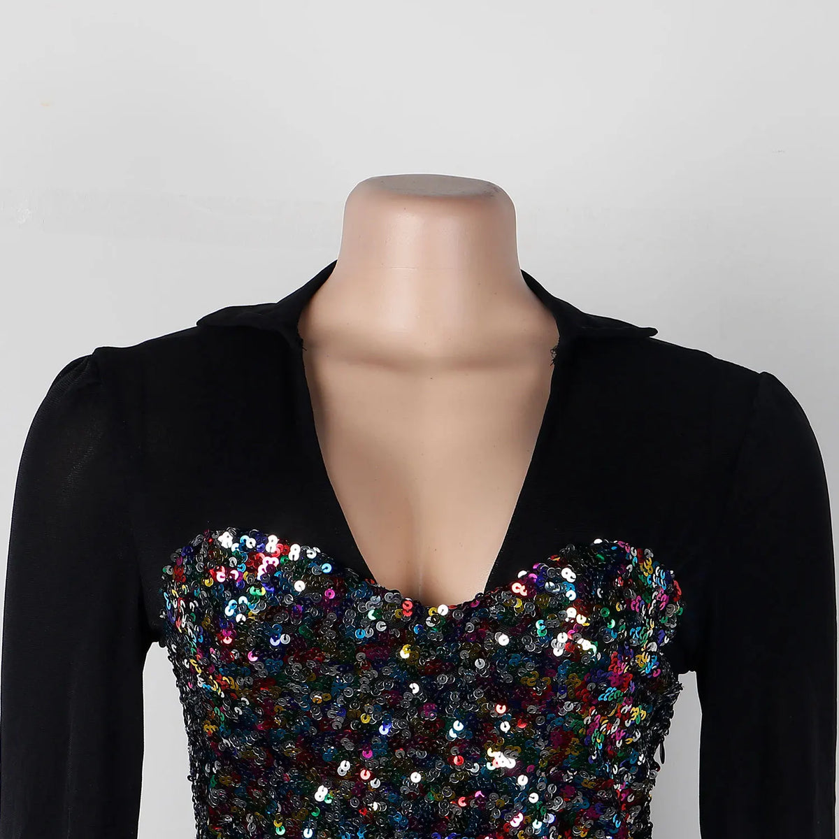 Sequined Club Pencil Jumpsuit Sexy Women V-neck Bodycon Autumn Sequins Party Overalls Romper