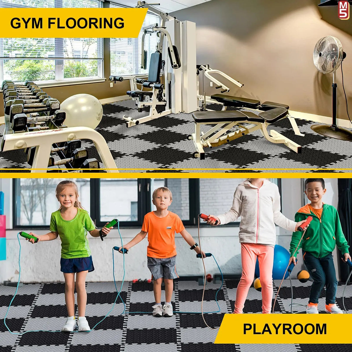 1-20PCS Soft Foam Interlocking Carpet Tiles - Non-Slip Puzzle Floor Mats Ideal for Home Gym and Baby Playroom Rugs for Bedroom
