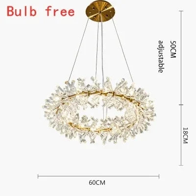 French crystal chandelier, romantic firefly, snowflake, light luxury, modern creativity, warm bedroom, dining room chandeliers