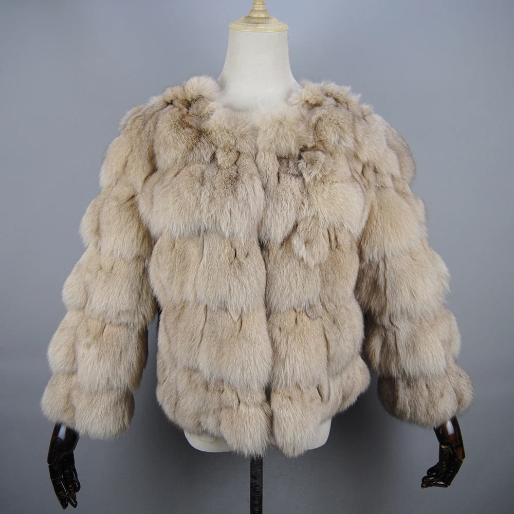 2026 New Style Real Fur Coat 100% Natural Fur Jacket Female Winter Warm Leather Fox Fur Coat High Quality Fur Vest