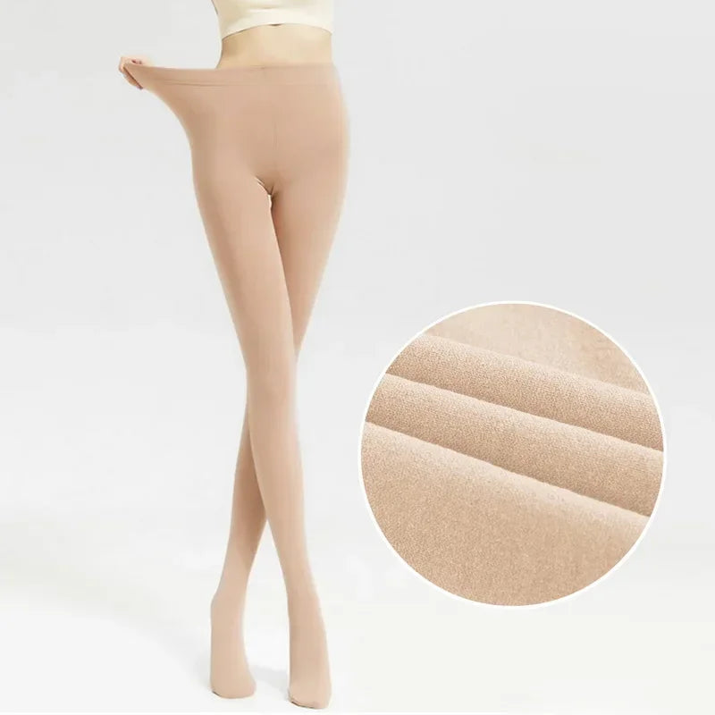 Women's Thermal Winter Tights Fleece Lined Sheer Velvet Pantyhose Thick Warm Leggings with Plush Inner Layer