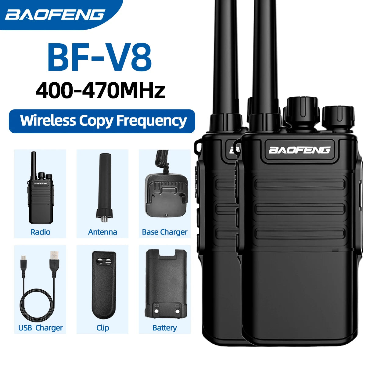 Baofeng Mini Walkie Talkie Handheld BF-V8 BFV8 Gray Green Orange Intercom UHF HF Transceiver Walkie Talkie 10 KM