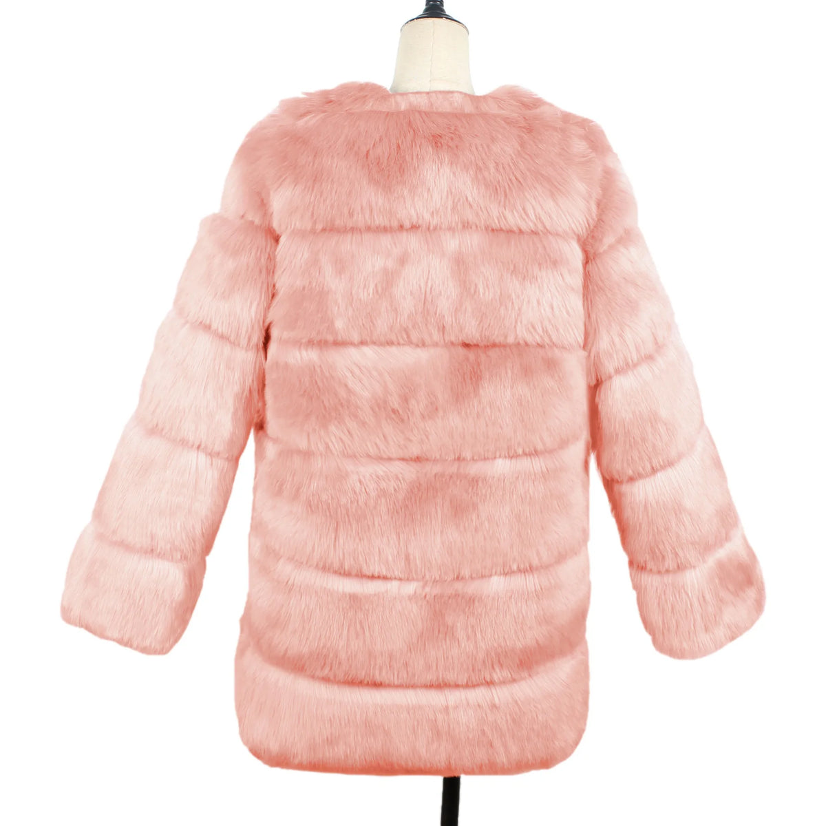 2026 Winter Long Sleeve Faux Fur Long Coat Women Elegant Pink Fluffy Outwear Jacket Lady Solid Casual Thick Warm Furry Outwear