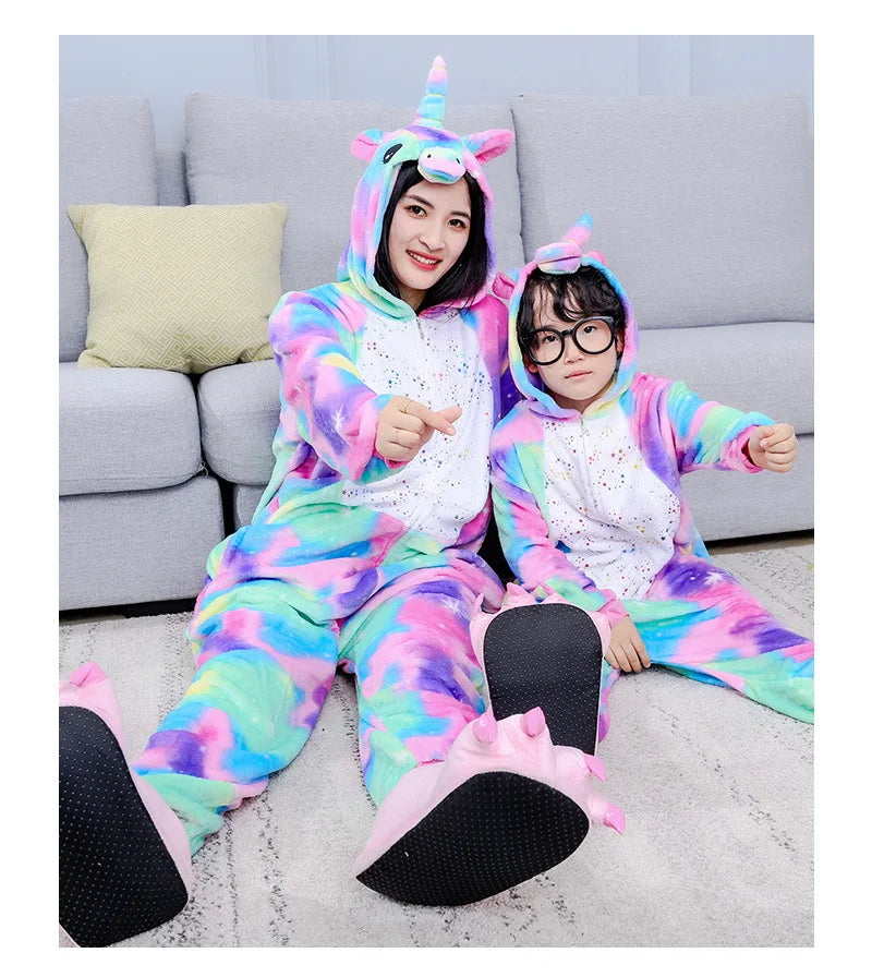 Unicorn Anime Pyjamas Set Women Men Unisex Cartoon Onesies Adults Animal Jumpsuit Pajamas Sleepwear Onepiece Suits Costumes