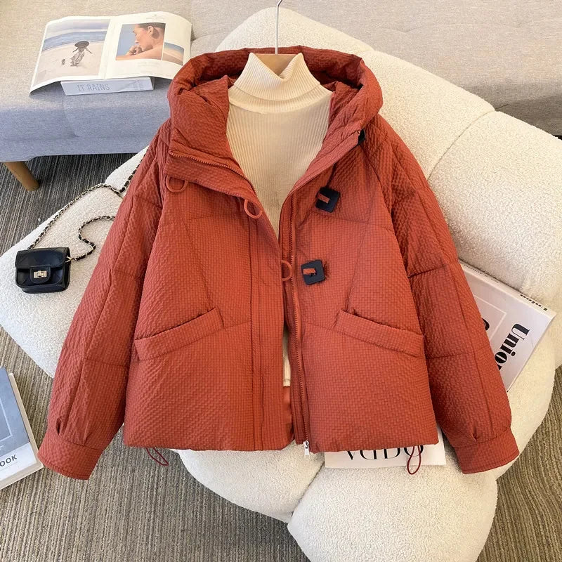 Women Winter Coat Jacket Warm Down Cotton Parkas 2026 Korean New Female Loose Hooded Down Coat Women's Parkas