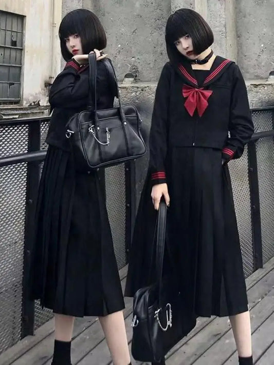 2026 School Girl Embroidery Uniform Long Sleeve Top Japanese Class Sailor School Clothes For Students Anime Cos For Women S-xl
