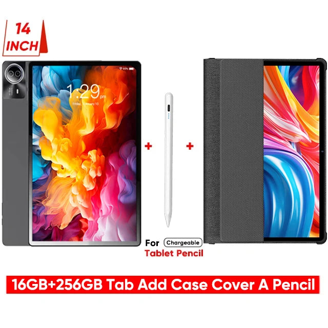 Latest Large Screen 14 Inch Tablet Pc Android 14 tablet 16+512GB Phone Call BT 5G WiFi Pad For Educational/Sheet music/Kitchen