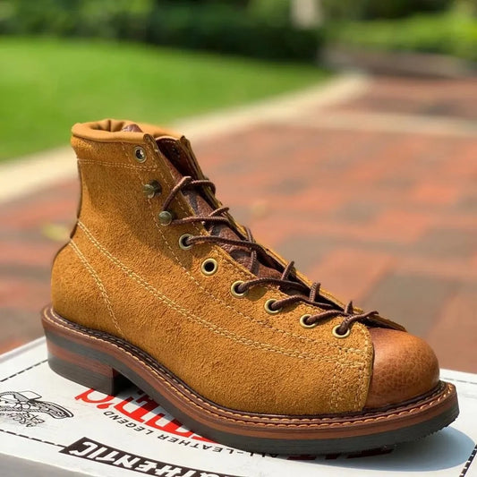 High Quality Men Casual Shoes Handmade Cow Leather Dress Ankle Boots Desert Work Motorcycle Boots Platform Boots