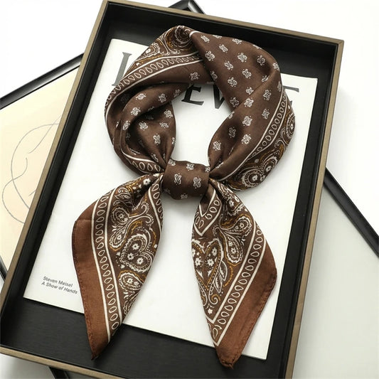 NEW Paisley Print Square Scarf For Women Shawl Neckerchief Female Hair Bands Head Wraps Headband Foulard Satin Hijab Bandana