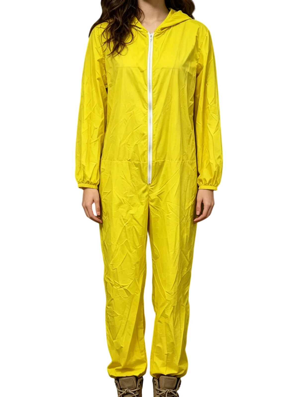 2026 Women's Windproof Jumpsuit with Hood Simple Solid Color Long Sleeve Zip-up Pants Romper for Daily Cosplay Party Jumpsuits