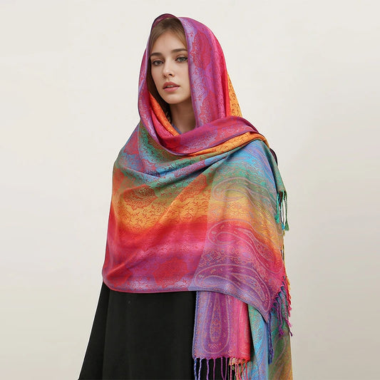 2024 Luxury Brand Cashmere Women Scarf Printed Winter Warm Shawl and Wraps Pashmina Bandana Long Jacquard Paisley Female Foulard