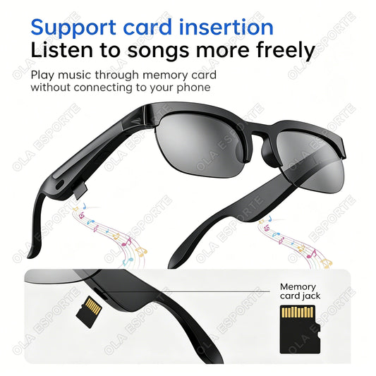 Sunscreen Smart Glasses AI Translation TF Card Bluetooth Conversation Recording Listening To Music Smart Sunglasses Men Women