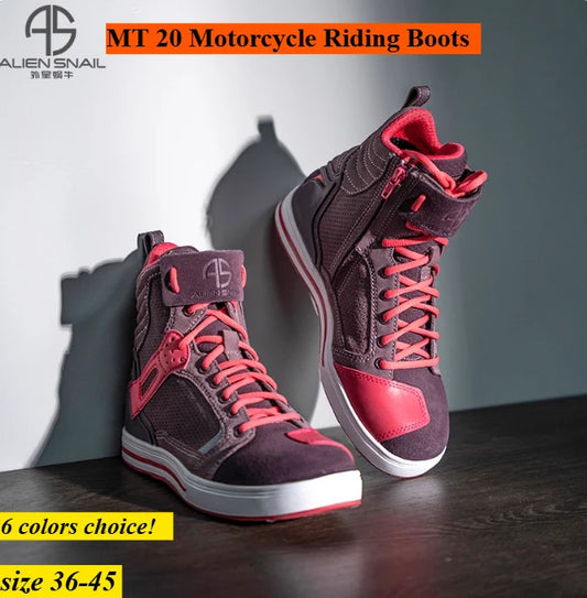 AlienSnail MT20 Motorcycle Riding Boots Windproof Waterproof Locomotive Shoes Men Racing Off-road Motorcycle Travel Rally boots