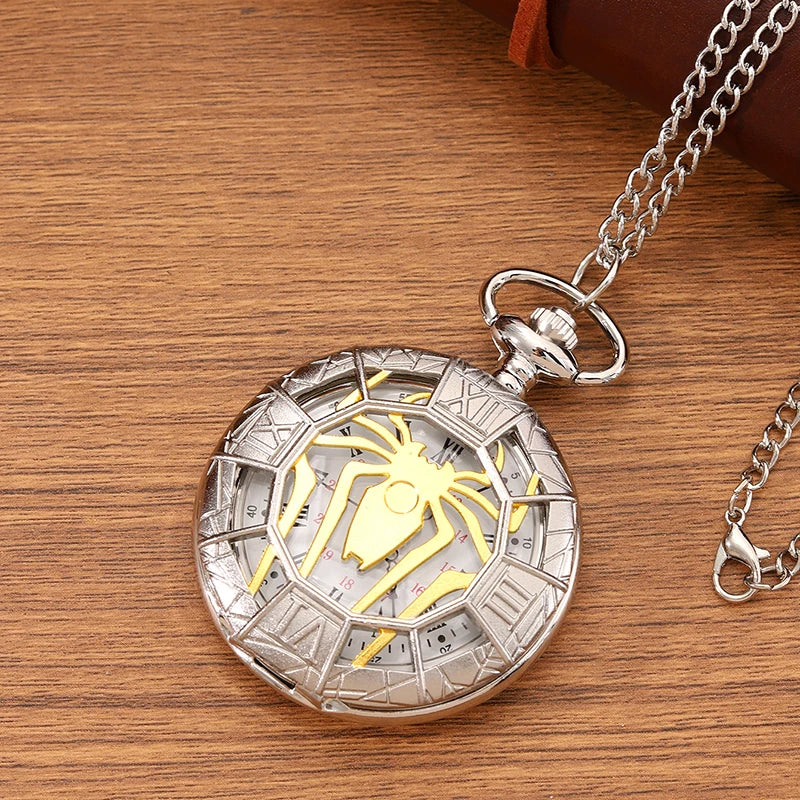 Fashion New Vintage Relief Carved And Hollowed Out Roman Flip Style Pocket Watch On Chain Pendant Clock Chain Mens Women