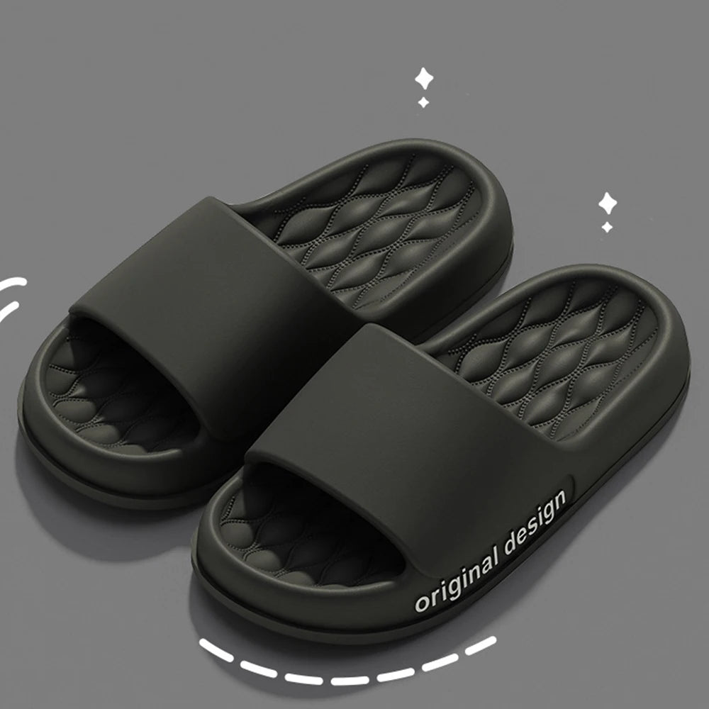 Smile Pop Men Slippers House Shower Bathroom Shoes EVA Beach Slides Fashion Soft Cloud Slippers Summer Men Antiskid Sandals