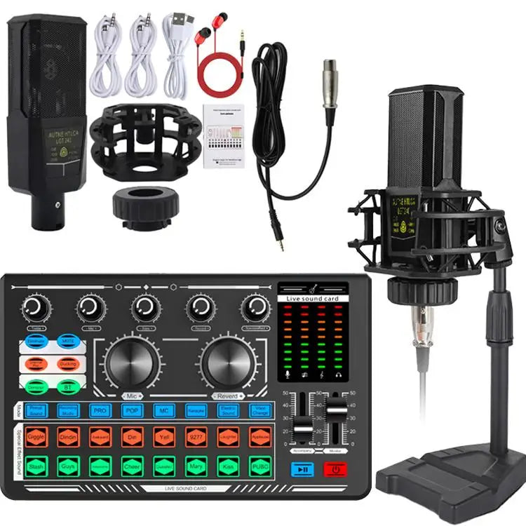 Live Sound Card with Condenser Microphone Kit, Audio Equipment for Live Streaming Podcast Recording Karaoke