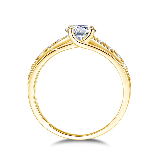 Luxury 1 Carat Moissanite Ring For Women Solid 925 Silver Rhodium Plated Luxury Wedding Jewelry With Certificate Gift Female Hot