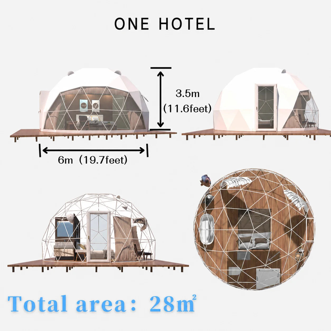 Custom Geodesic Dome Tent Luxury Glamping Resort Hotel Tent House Outdoor Accommodation Solution for Camping Project