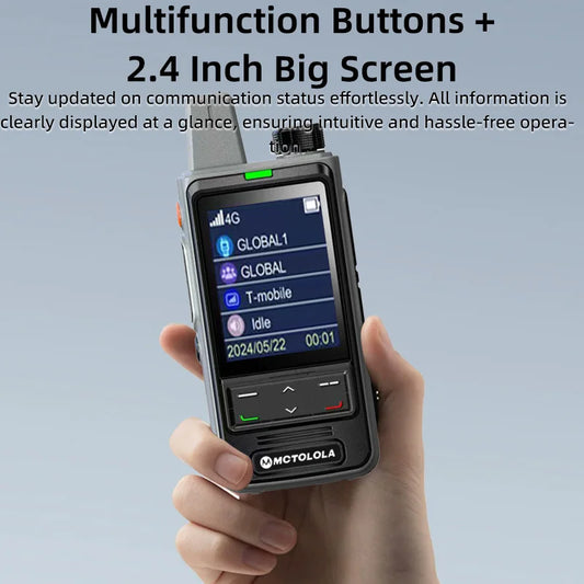 MOTOLOLA 4G Lifetime Free SIM Card Handheld Radio 2.4-inch Large Screen Remote 5000km Bidirectional Wireless Communication Equip