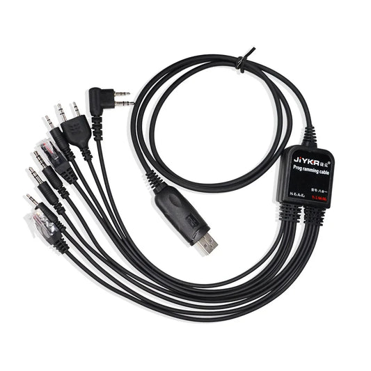 8 in 1 USB Programming Cable for Baofeng Kenwood TYT QYT Motorola AXU4100 Yaesu icom Walkie Talkie Radio Car Radio CD Software