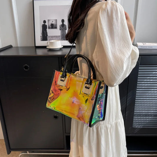 Fashionable Plastic Dazzling Colors Casual Crossbody Bags for Women Ladies Luxury Designer Tote Handbags Travel Shoulder Bag Sac