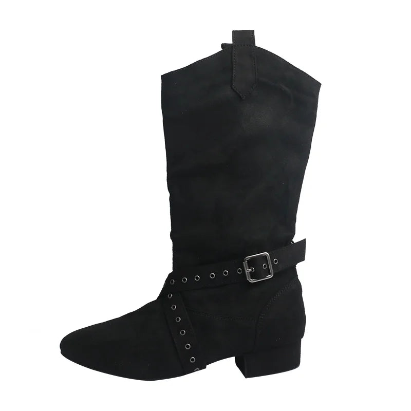 Customized Heel Practice Boots Half Boots Line Dance Boots Soft Suede Bottom Ballroom Party Dance Shoes Black Boots Dancing