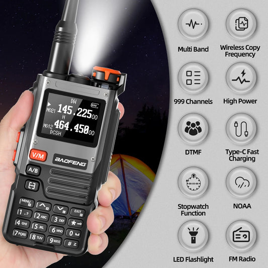 1/2PCS Baofeng UV-K61 Walkie Talkie Multi Band Wireless Copy Frequency 999CH Type-C AM DTMF NOAA UV-5R UV 5RH K6 K5(8) Ham Radio