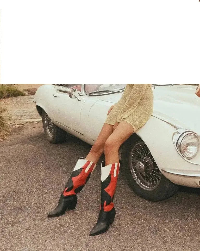 Fashion Leather Pointed Toe Zip Boots Women Design Sexy Stiletto High Heel Knee High Boots Lady Shoes Party Fall Luxury