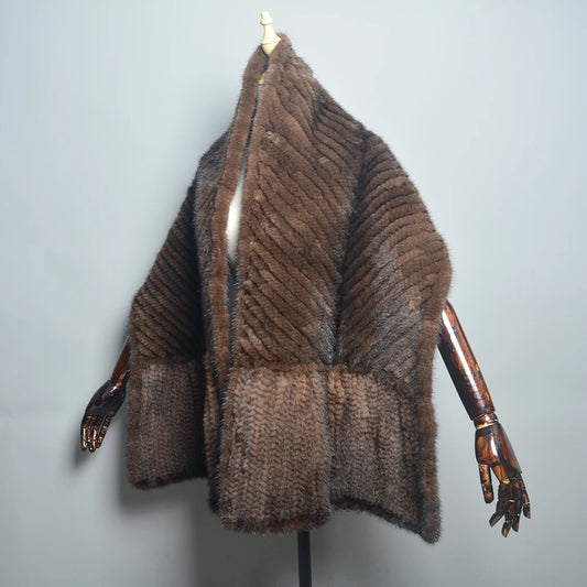 2026 Hot Sale Luxury Women's Real Mink Fur Scarf Lady Fashion Knitted Genuine Mink Fur Scarves Winter Warm Natural Fur Muffler