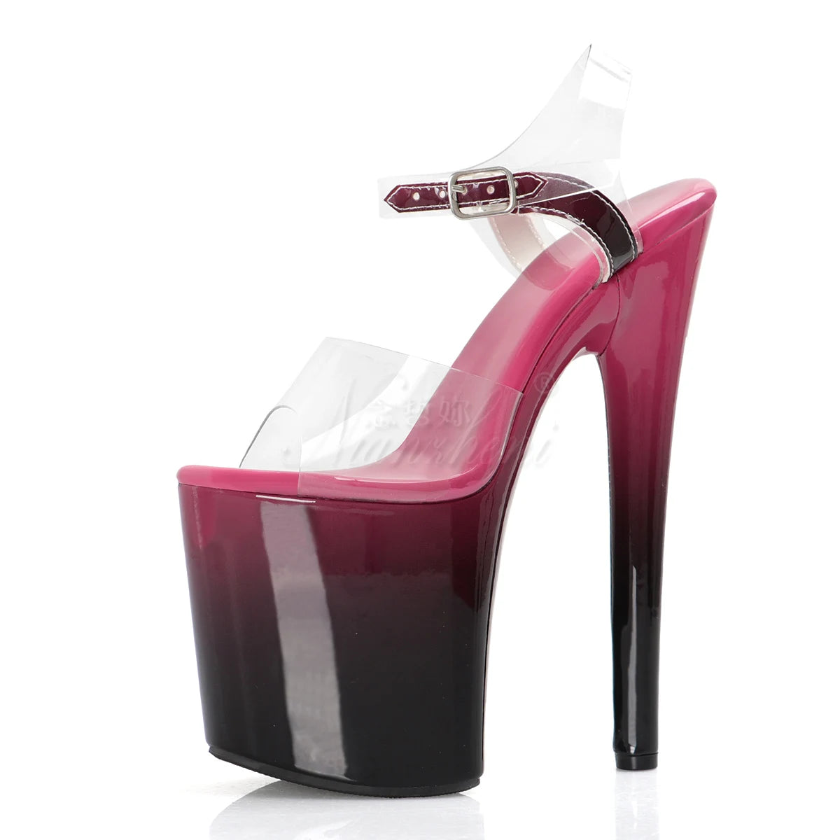Gradual Change Transparent Sexy Fetish 20cm Sandals Exotic Platform 8 Inches Stiletto Heels Pole Dancing Stripper Cross Dressing
