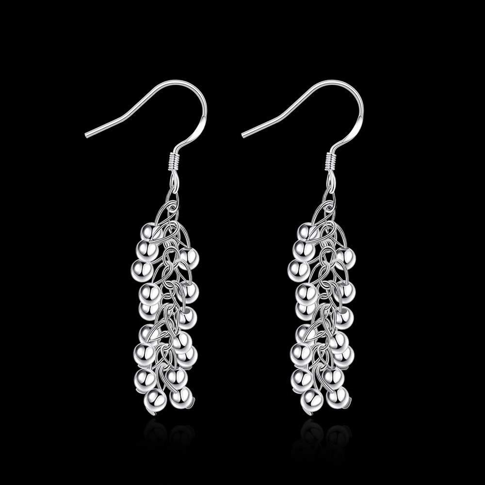 Hot Silver color Creative grape beads drop earrings for Woman Fashion party fine Gifts elegant noble Jewelry