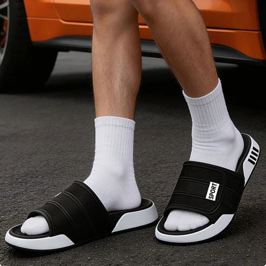 Big Size 40-47 Soft Bottom Sports Eva Slippers Men's Summer Fashion Indoor Outdoor Home Shallow Slippers Man Streetwear Sandals