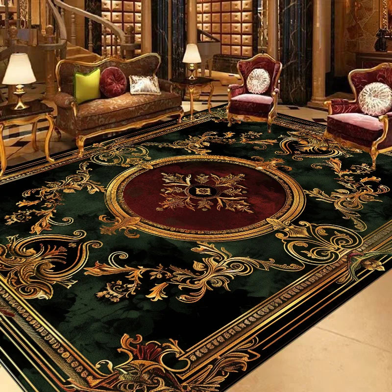 European Large Size Carpet Living Room Decoration Luxury Floor Mats Non-slip Bedroom Rugs Washable Lounge Computer Chair Mat