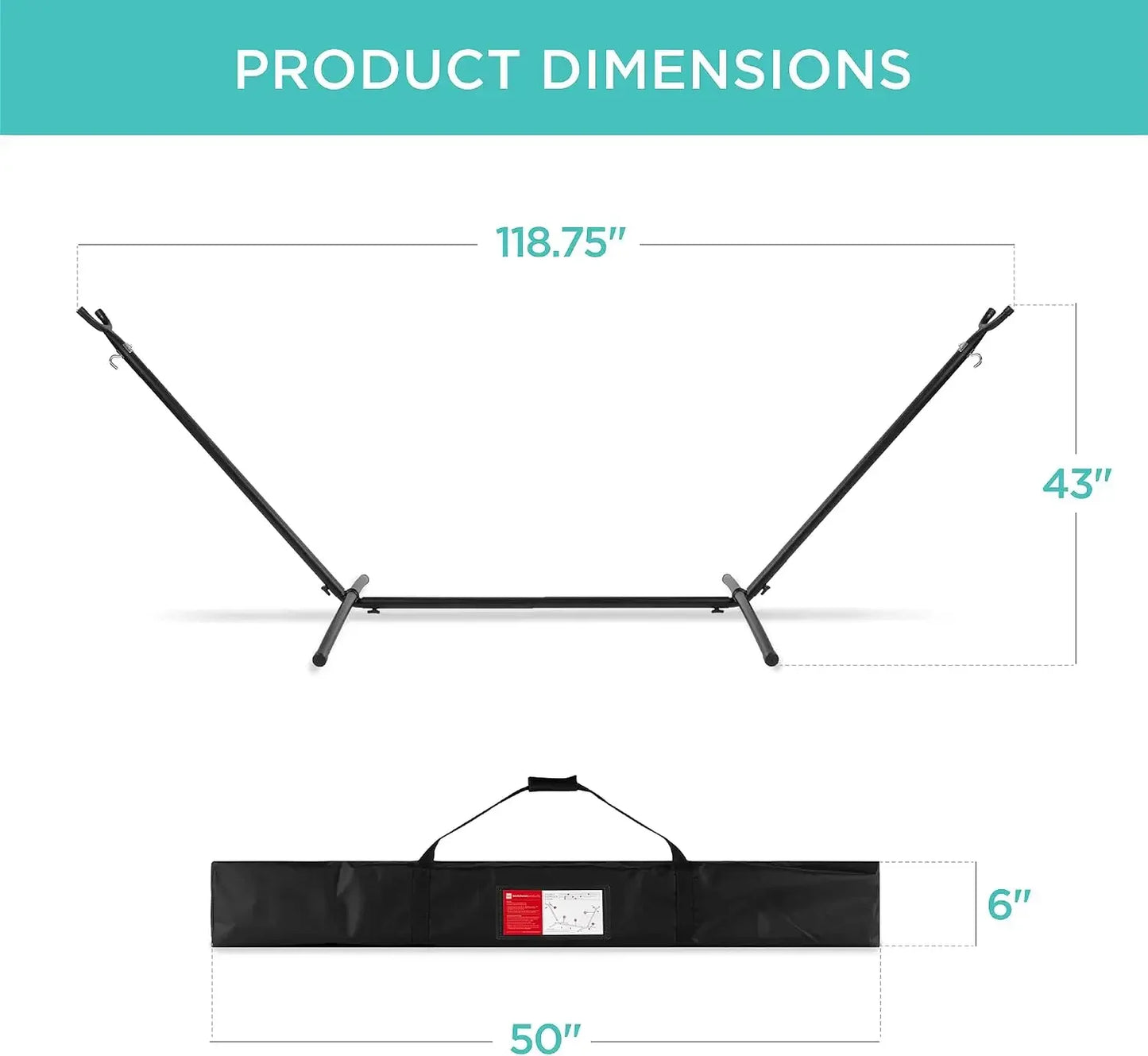 Double Hammock with Steel Stand, 2-Person, 450lbs, Cotton, Indoor Outdoor, Portable