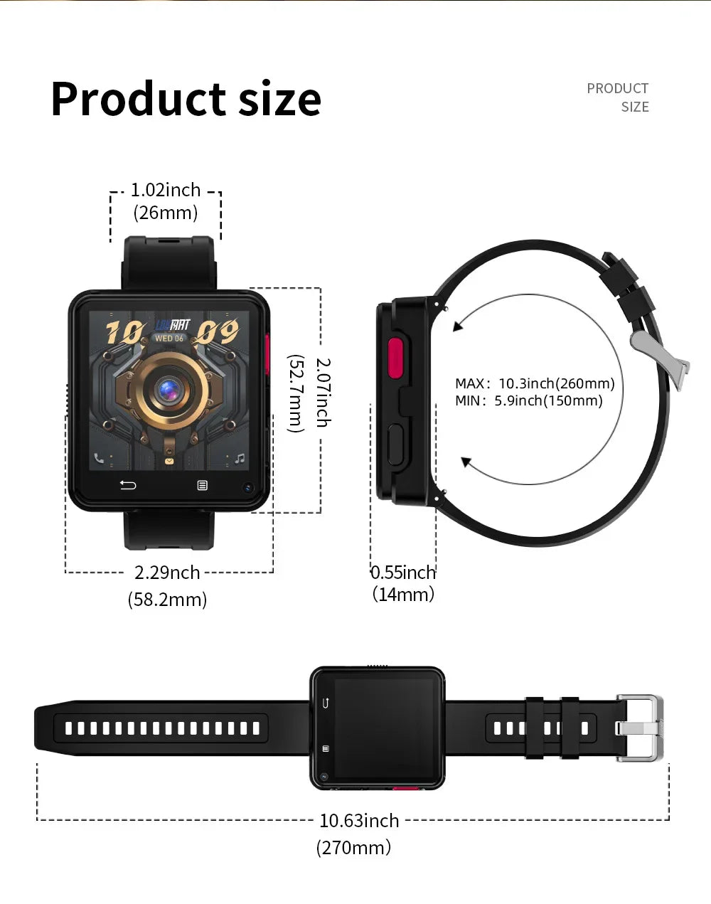 New LOKMAT APPLLP 2 MAX 4G Smart Watch Men 2.64 Inch Large Screen 4GB 64GB Google Play Game Waterproof Android 11.0 Smartwatch