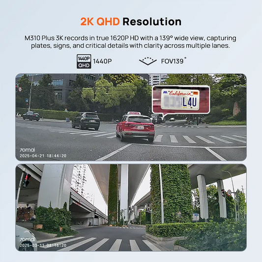 70mai Dash Cam M310 Plus 2K English Voice Control 1440P WDR Night Vision 24H Parking Surveillance 70mai M310 2K Car DVR Wi-Fi 6
