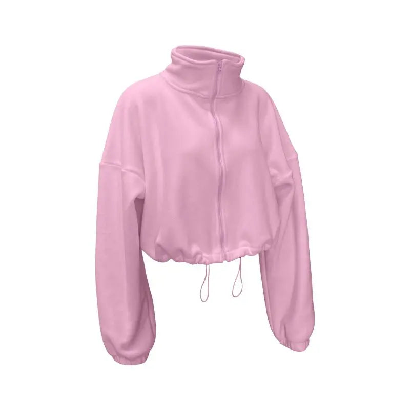 Blouse Outerwear Yoga Wear Women's Autumn/Winter Zip-up Long Sleeves Fleece-lined Warm New Casual Comfortable Minimalist Niche