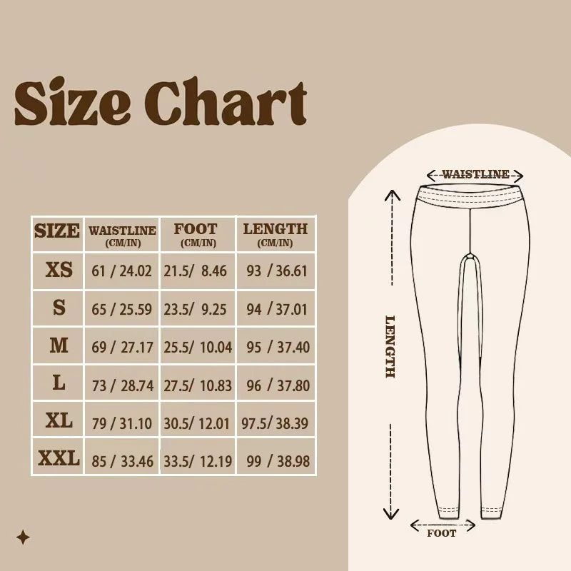 Women Mid‑Rise Fleece Lined Leggings Western Floral Print Warm Elastic Cowgirl Style Long Pants