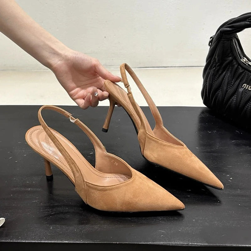 Luxury High Heels Sandals Women Sexy Pointed Toe Shoes for Woman Slippers New Party Shoes Pumps Elegant Slides Mujer Zapatos
