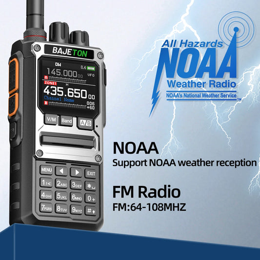 BAJETON BJ-7800 Walkie Talkie NOAA SW MW LW AM SSB CB 10W Receive Wireless Bluetooth Phone Programming for RT-920 Two Way Radio