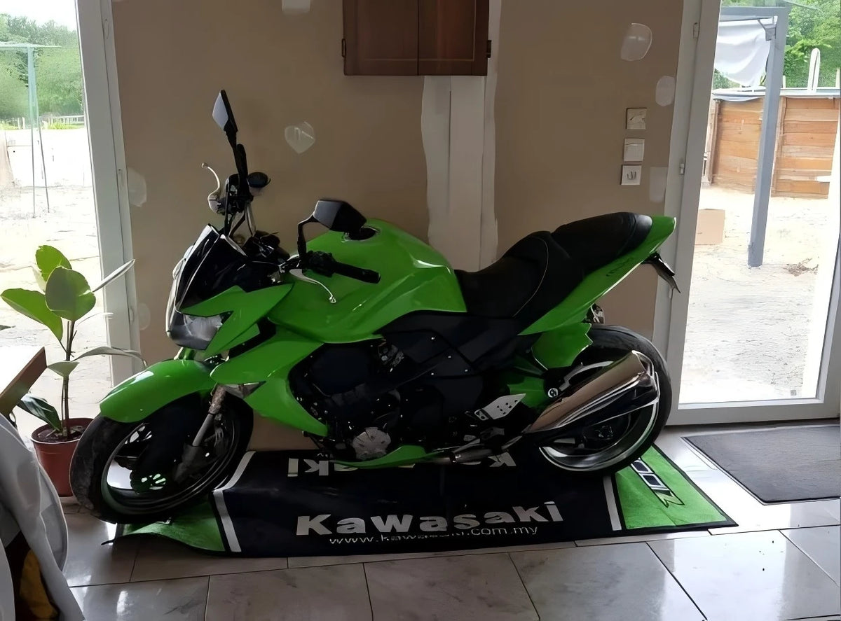 Garage Mat Motorcycle Carpet Racing Cool Moto Display Kawasaki Carpet for Kawasaki Motorcycle Area Rug Anti-slip Floor Decor Rug