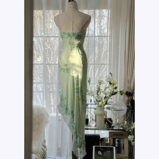 Luxurious Evening Dresses Fashion Elegant Appliques Spaghetti Straps Draped A Line Prom Gown Formal Occasion Cocktail Dress