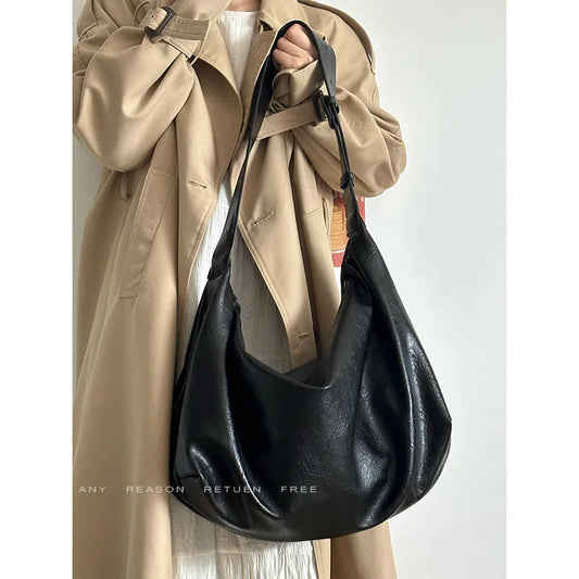 CGCBAG 2025 New Fashion Luxury Designer Tote Bag Simple Solid Commuting Original Brand Handbags Women Soft Leather Shoulder Bag