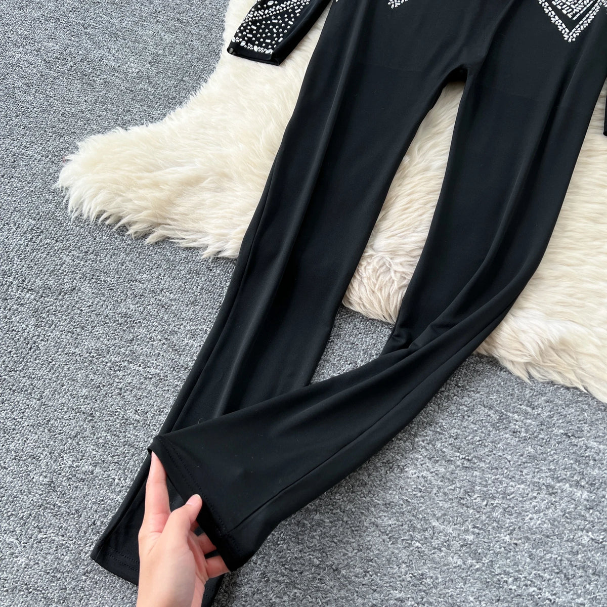 SINGREINY Sexy Senior Bodycon Jumpsuits Women Deep V-Neck Long Sleeves Zipper Diamonds Design Fashion Hotsweet Party Playsuits