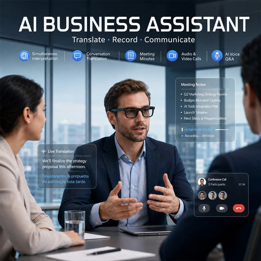 2026 New Smart Glasses 800W HD Camera AI All Things Recognition Recording and Video Calling Real-time Translation Smart Glasses