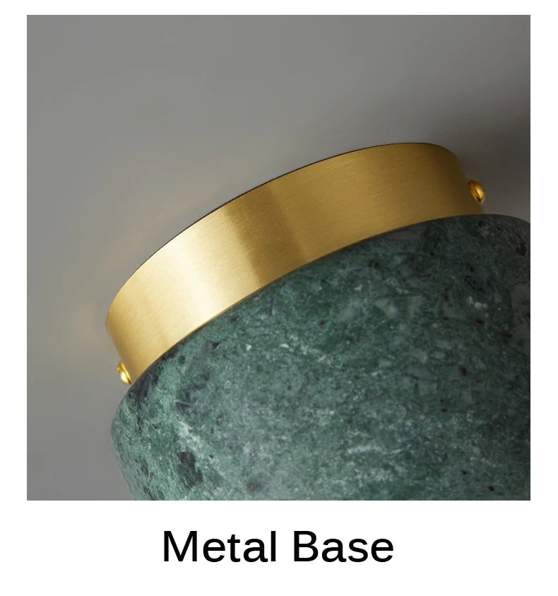 Nordic Marble Downlight Living Bedroom Room Decor Marble Ceiling Light Green White Stone Corridor Aisle Lamp
