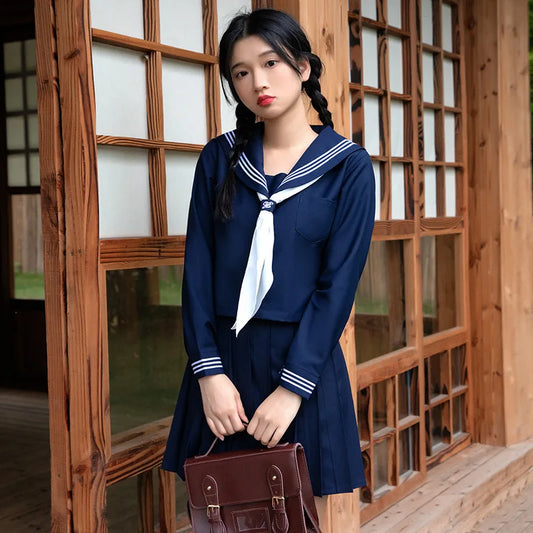 Women's Versatile Pleated Skirt School Uniform-inspired Handbag Set Role-play Attire University-style Three-piece Ensemble