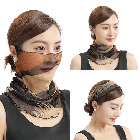 2025 Versatile Small Scarf Thin Sunscreen Fashion Scarf Sunscreen Veil Scarf for Neck and Neck Protection Autumn/Winter Pairing