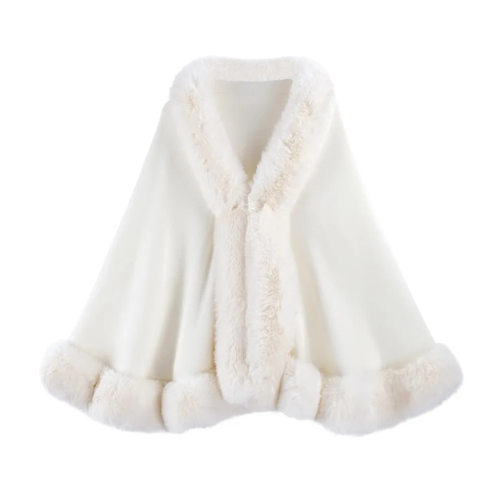 Women Winter Warm Shawl Thicken Coat Cardigan Cape Cloak Outer